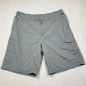 Columbia PFG Fishing Shorts Men's 36 Gray 10" Inseam Lightweight Cargo Outdoors